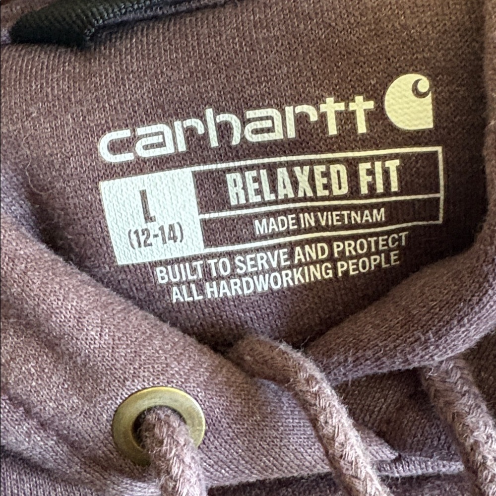 CARHARTT girls RELAXED FIT HEATHER LOGO SLEEVE GRAPHIC WORK HOODIE - Picture 5 of 6